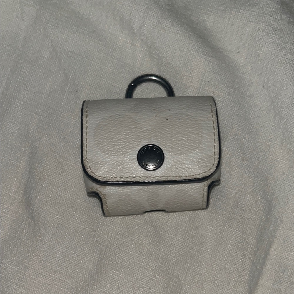 Coach White Leather AirPods Case